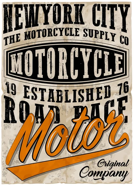 Vintage motocicleta cartel camiseta diseño gráfico — Archivo Imágenes Vectoriales