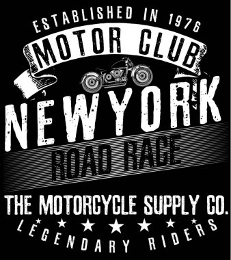 Tee Vintage motosiklet yarış | El çizimi | T-shirt baskı | B