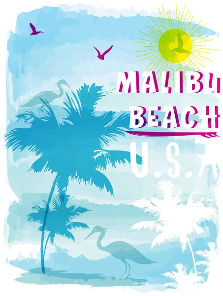 yaz plaj vektör arka planda retro tarzı