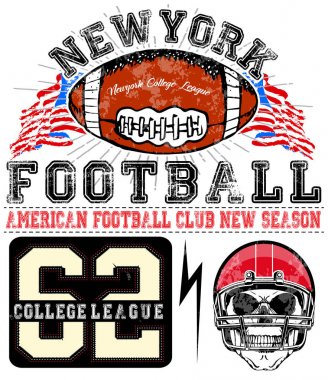 Futbol Spor tipografi; t-shirt grafik; vektörel çizimler