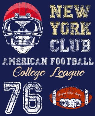 Futbol Spor tipografi; t-shirt grafik; vektörel çizimler