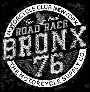 Vintage t gömlek grafik tasarım Bronx motosiklet dostum