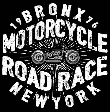Tee Vintage motosiklet yarış | El çizimi | T-shirt baskı | B