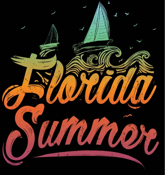 Cartaz de verão estilo de moda Florida — Vetor de Stock