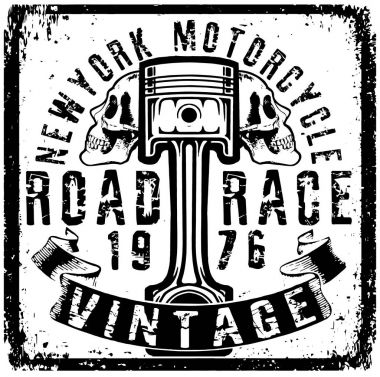 Vintage motosiklet poster t gömlek grafik tasarım