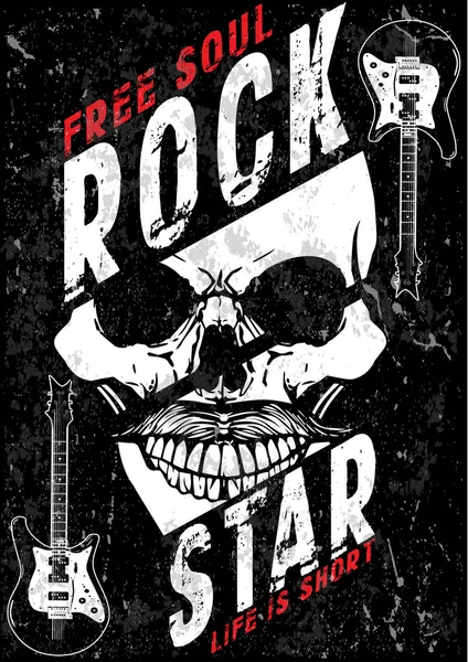 Hard Rock müzik Poster — Stok Vektör