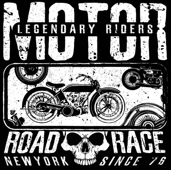 Motosiklet tipografi; t-shirt grafik; vektörel çizimler