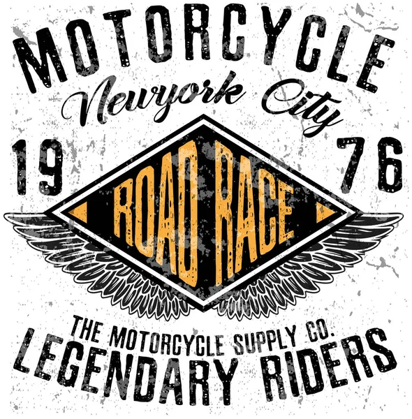 Tipografía de motocicleta; gráficos de camisetas; vectores — Archivo Imágenes Vectoriales