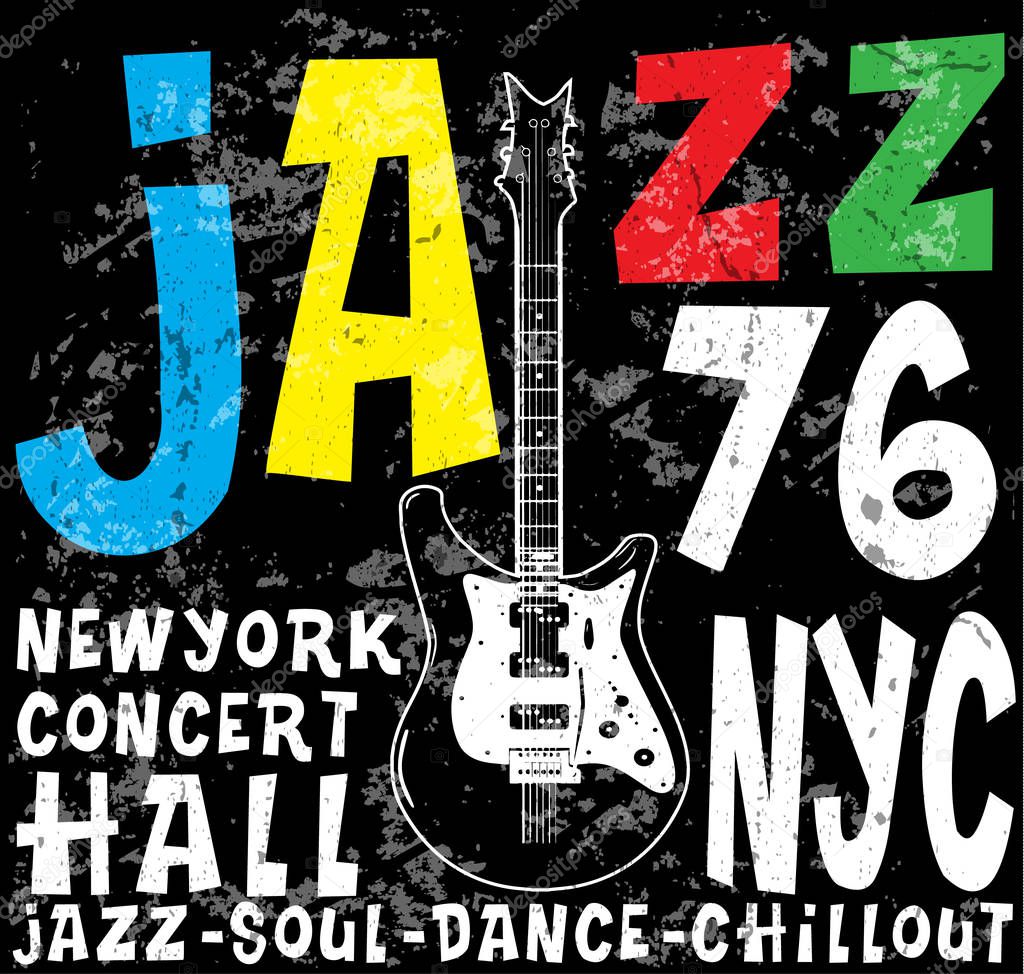 Jazz Concert poster design tee graphic