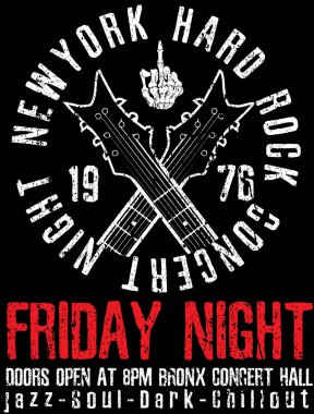 Rock Star vintage Rock'n roll t-shirt için tipografik; tee des