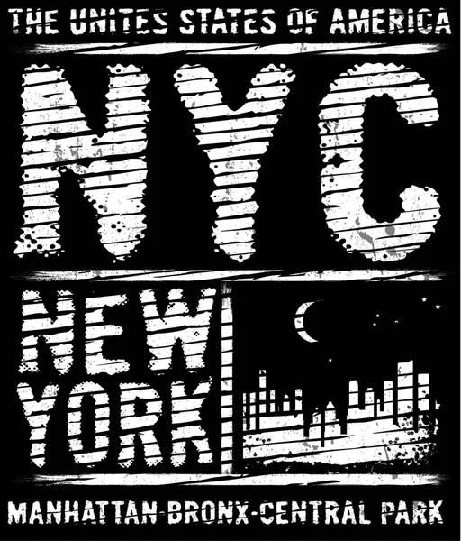 NewYork města typografie, slogan, tričko grafika, vektory, — Stockový vektor