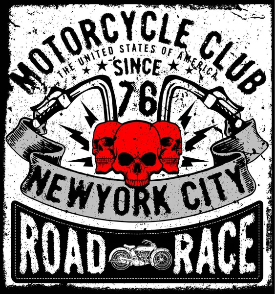 Motocicleta vintage. ilustración grunge vintage dibujado a mano — Vector de stock