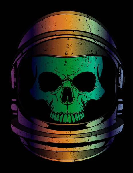 Cráneo astronauta ilustración estilo de moda — Vector de stock