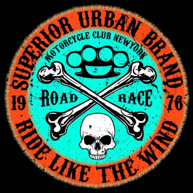 Motosiklet tipografi tee grafik tasarım