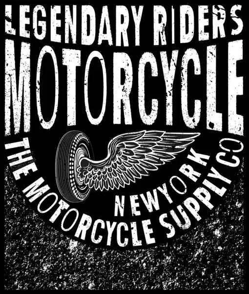Vintage motorfiets. Hand getekende grunge vintage illustratie — Stockvector