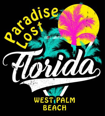 Florida yaz tee grafik tasarım