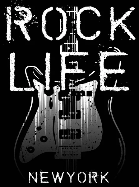 Affiche rock, typographie rock and roll vintage pour t-shirt ; t-shirt — Image vectorielle