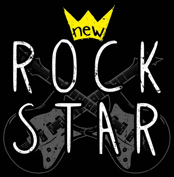 Diseño gráfico rock con guitarra — Vector de stock