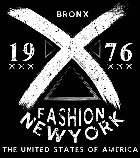 Newyork moda tee tipografia grafica — Vettoriale Stock