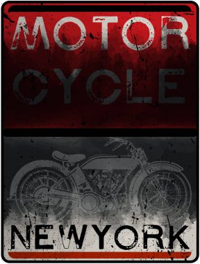 Vintage motosiklet t-shirt grafiği