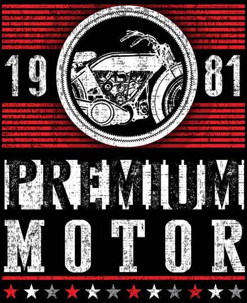 Vintage motosiklet t-shirt grafiği — Stok Vektör
