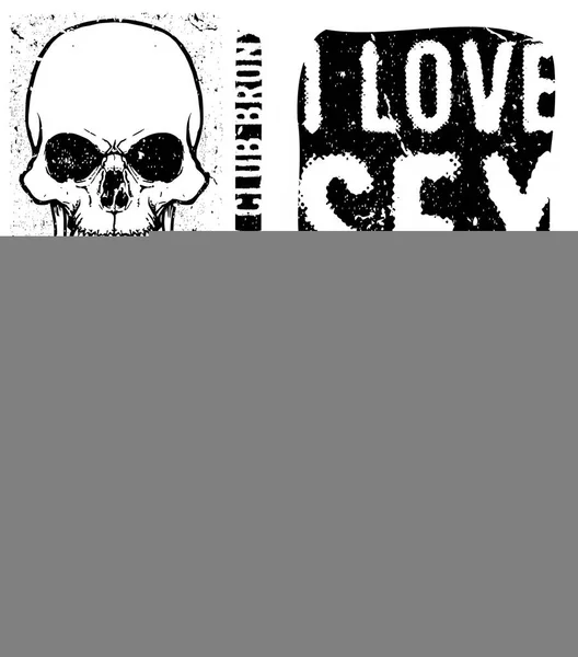 Totenkopf T-Shirt Graphic Design — Stockvektor