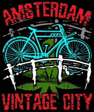 Amsterdam vektör poster grafik tasarım
