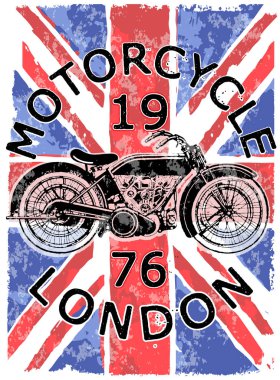 Vintage motosiklet t-shirt grafiği