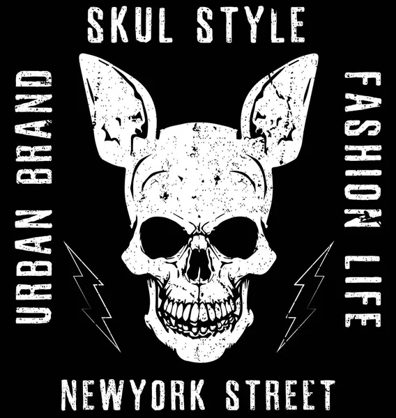 Camiseta Skull Diseño Gráfico — Archivo Imágenes Vectoriales