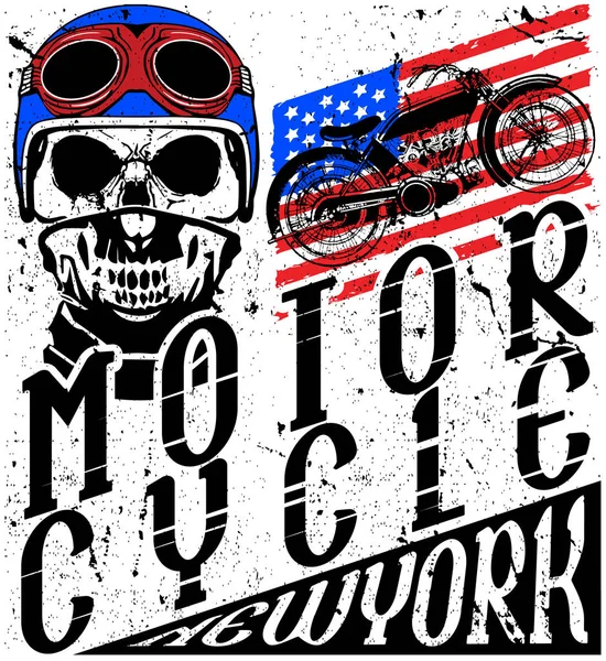 Vintage motorcykel t-shirt grafik — Stock vektor