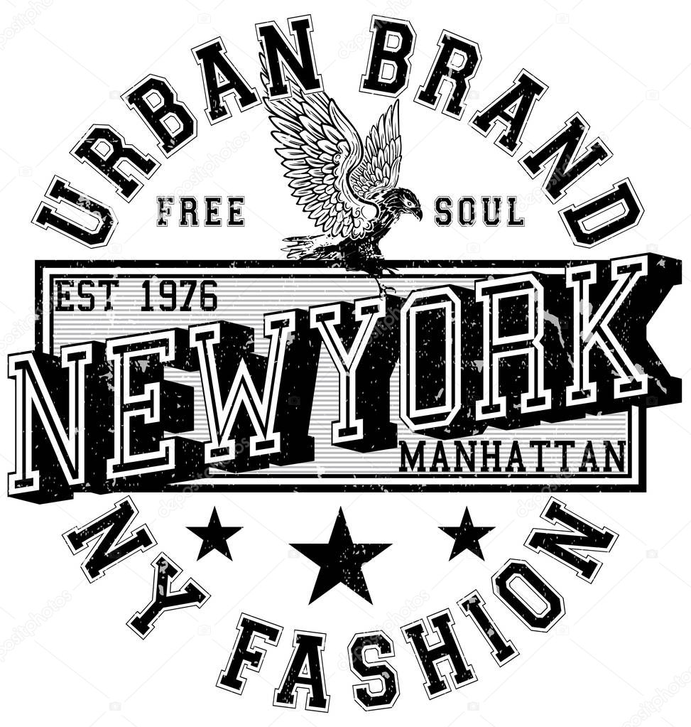 Newyork fashion tee typography graphic design