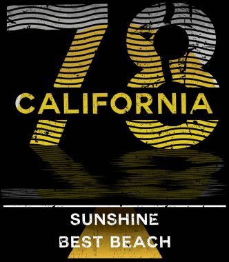 California tipografi grafik. T-shirt baskı tasarım spor için