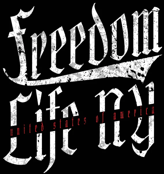 Freedom vintage slogan tee graphic design — Stock Vector