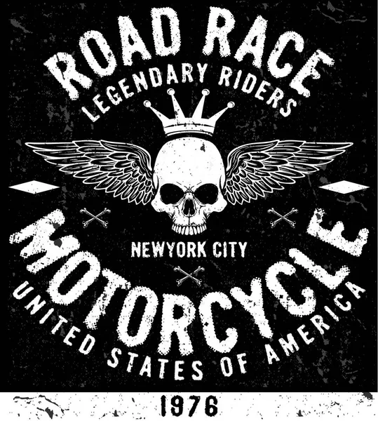 Vintage motosiklet t-shirt grafiği