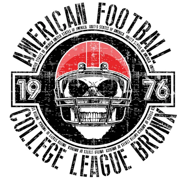 American Football - Vintage Vektor Print für Jungen Sportbekleidung in C — Stockvektor