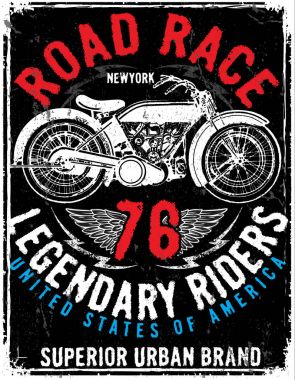 Motosiklet etiket t-shirt tasarımı ile özel chop çizimi