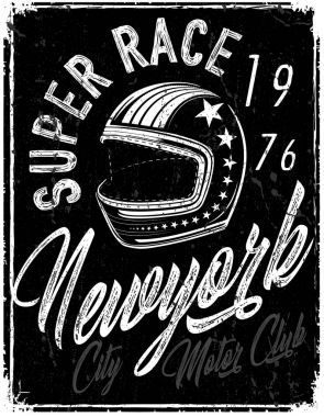 Motosiklet kask tipografi New York Spor Kulübü
