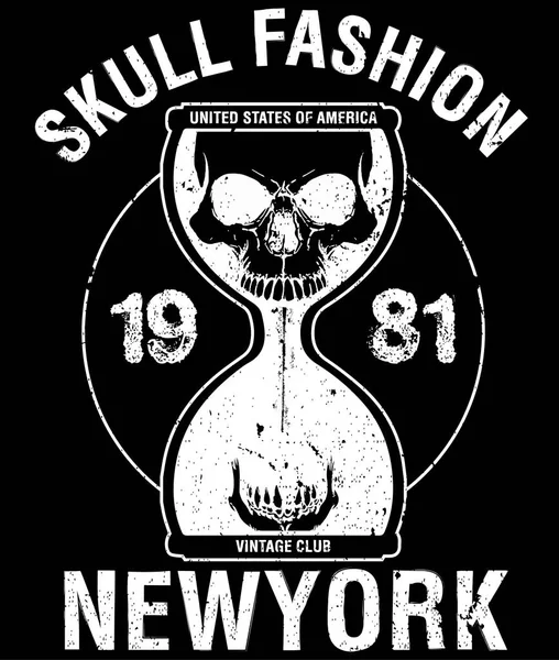 Skull Poster Tee Graphic Design — Stock Vector