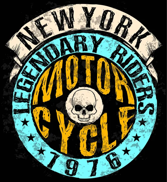 Vintage motosiklet t-shirt grafiği