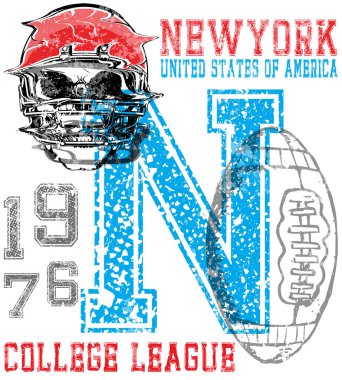 Amerikan futbolu - Vintage vektör yazdırma c çocuk spor giyim için