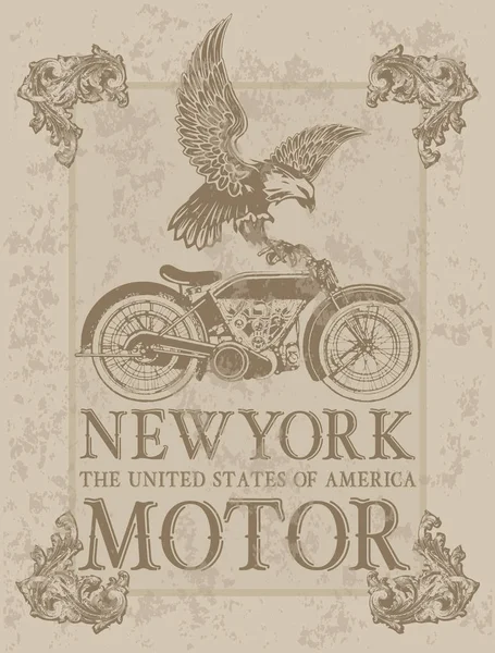 Логотип мотоспорта, футболки, джинсы, джерси и модный графический дизайн — стоковый вектор