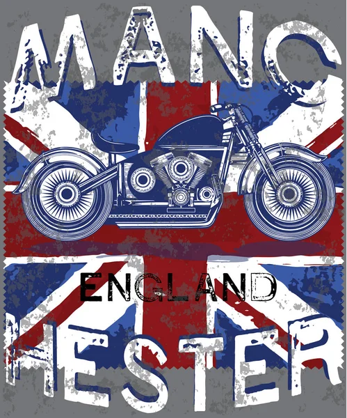 Motor kulübünden Manchester İngiltere bayrağı — Stok Vektör