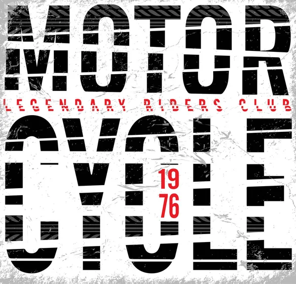 Vintage motocicleta tipografía camiseta gráfica — Vector de stock