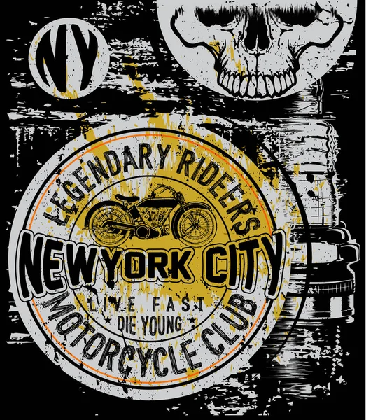 Типографія компанії мотоциклів, футболка графіка, вектори — стоковий вектор