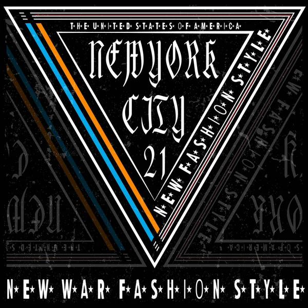 Tipografia New york Tee Logo Design — Vetor de Stock