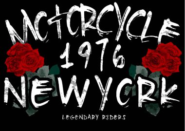 Motosiklet gül tee grafiği