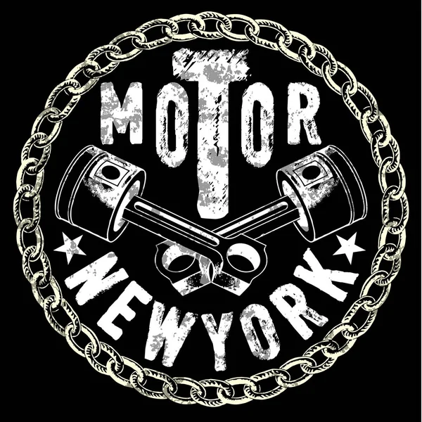 T-shirt de motocicleta vintage Gráfico — Vetor de Stock