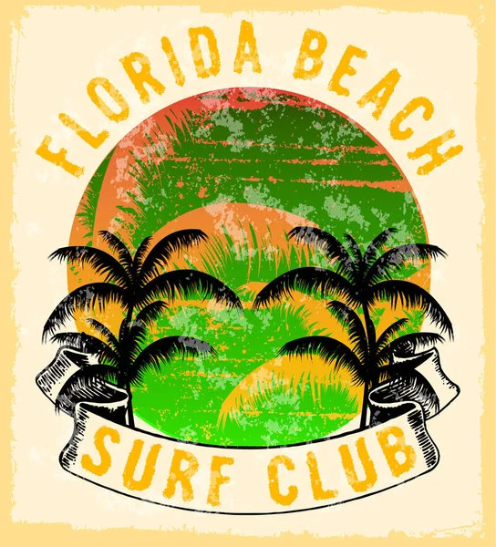 Florida - concepto de ilustración vectorial en estilo gráfico vintage f — Vector de stock