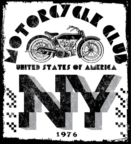Tričko nebo plakát design s ukázkou motocyklu. — Stockový vektor