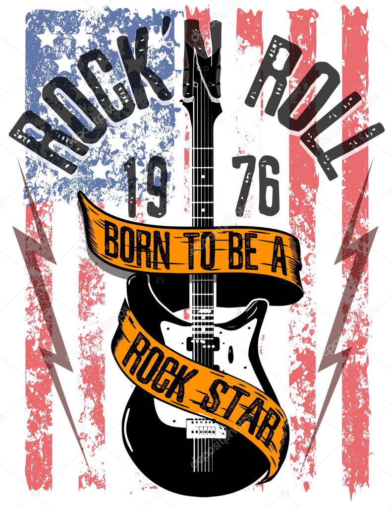 Rock style t shirt graphic design